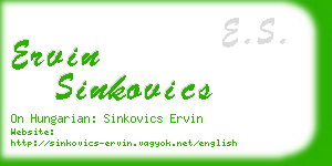 ervin sinkovics business card